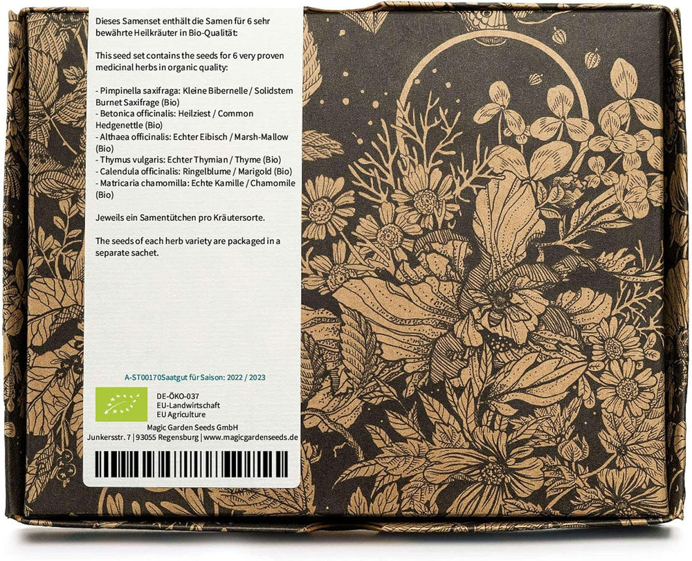 Traditionelle Heimische Heilpflanzen (Bio) - Samen-Geschenkset Mit 6 Europäischen, Alten Heilkräutern Für Den Arzneigarten