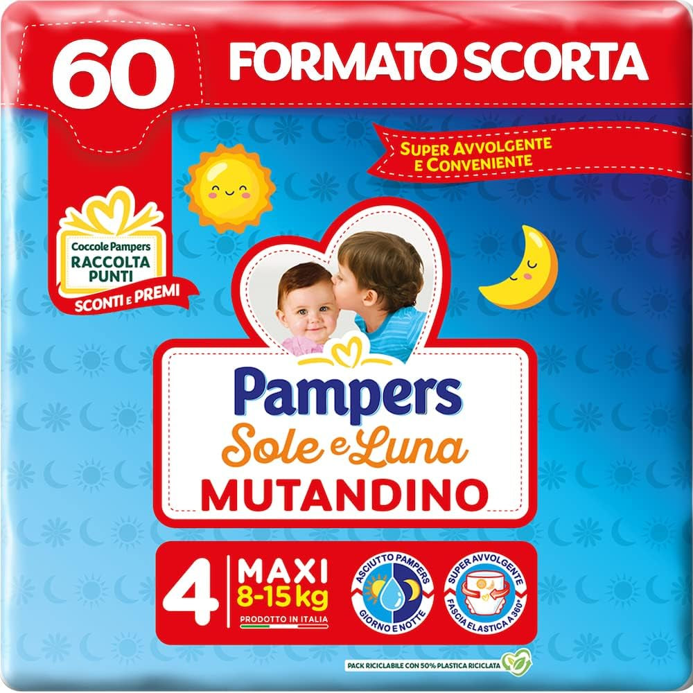 Plenka Pampers Sole e Luna Maxi, velikost 4 (8-15 kg), 60 plen