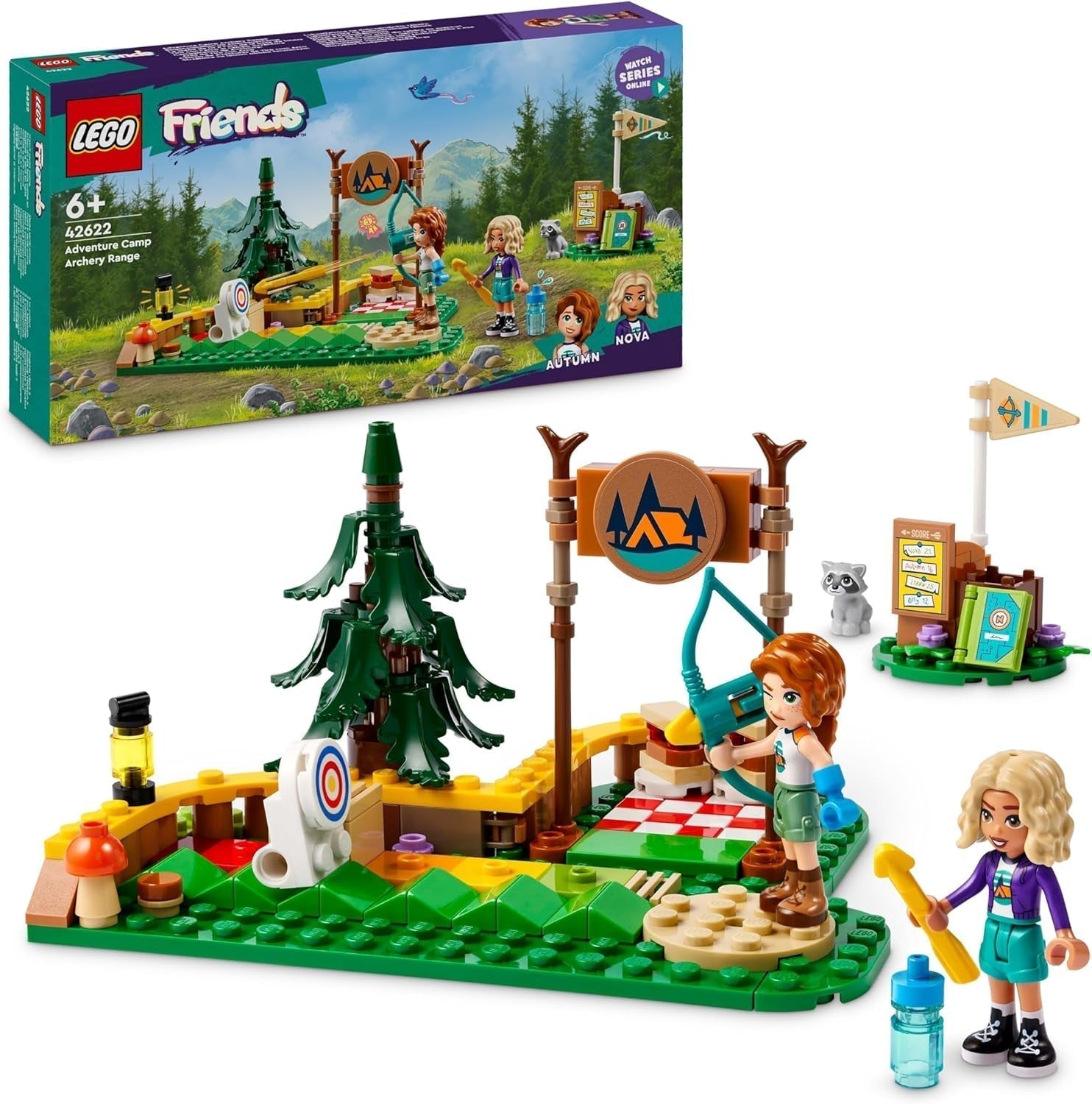 LEGO Friends Lukostřelba v Adventure Camp Dětská stavebnice s lukem a šípem, 2 figurkami a umyvadlem, pro dívky a chlapce Věk 6+ 42622 Stavebnice Besuche den LEGO-Store Výchozí název