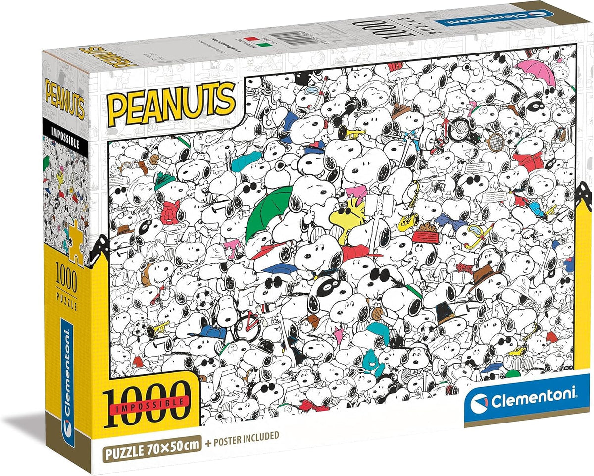 Clementoni - 39804 - Impossible Puzzle Peanuts - Puzzle 1000 de piese pentru adulți și copii de 14 ani, joc de îndemânare pentru întreaga familie Puzzle Naty Shop Titlu implicit
