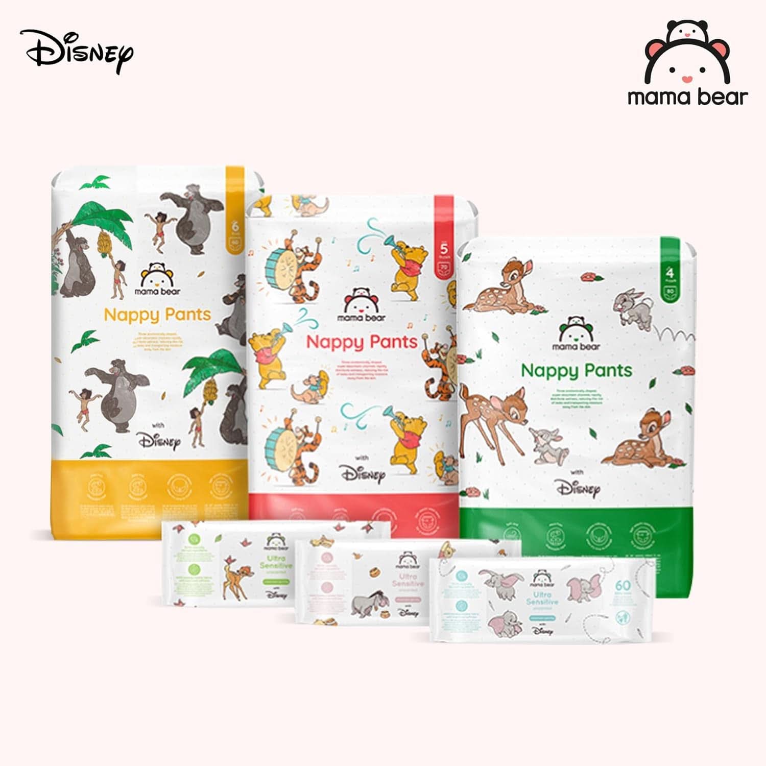Plenky Mama Bear Disney, velikost 5 (12-17 kg), bílé, 70 kusů Mother and Child Naty Shop