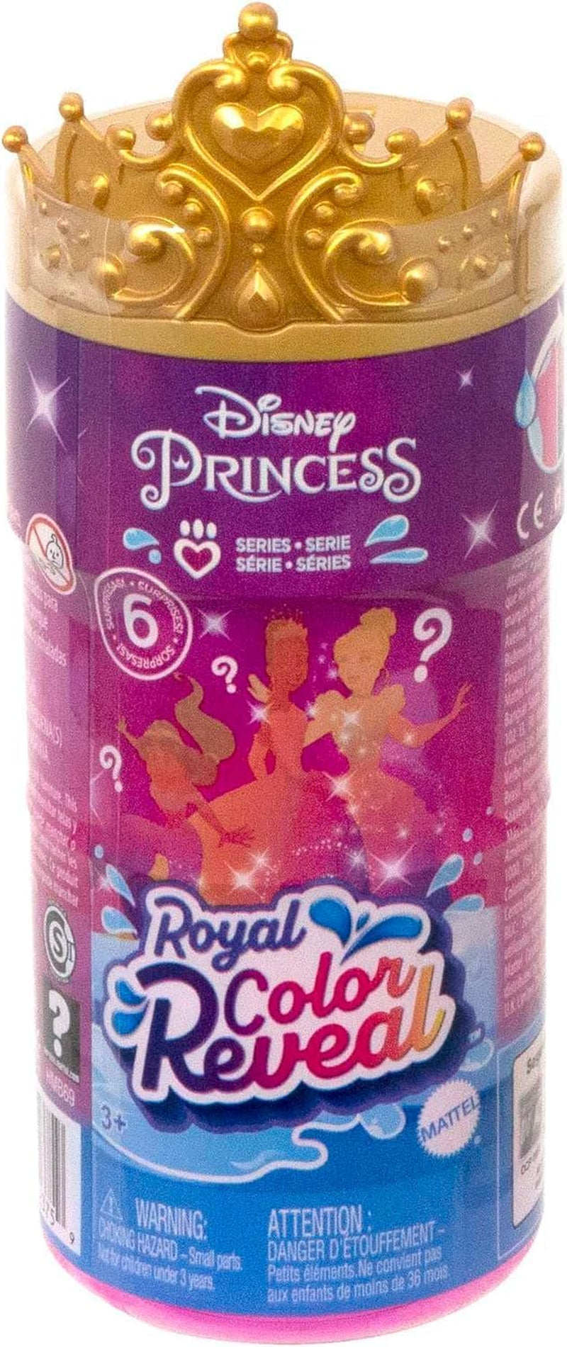 Disney Prinzessin-Spielzeug, Royal Color Reveal-Puppe s 6 Überraschungen zum Auspacken, Freundschaft-Serie s figurkou přátel, inspirací Disney-Filmen