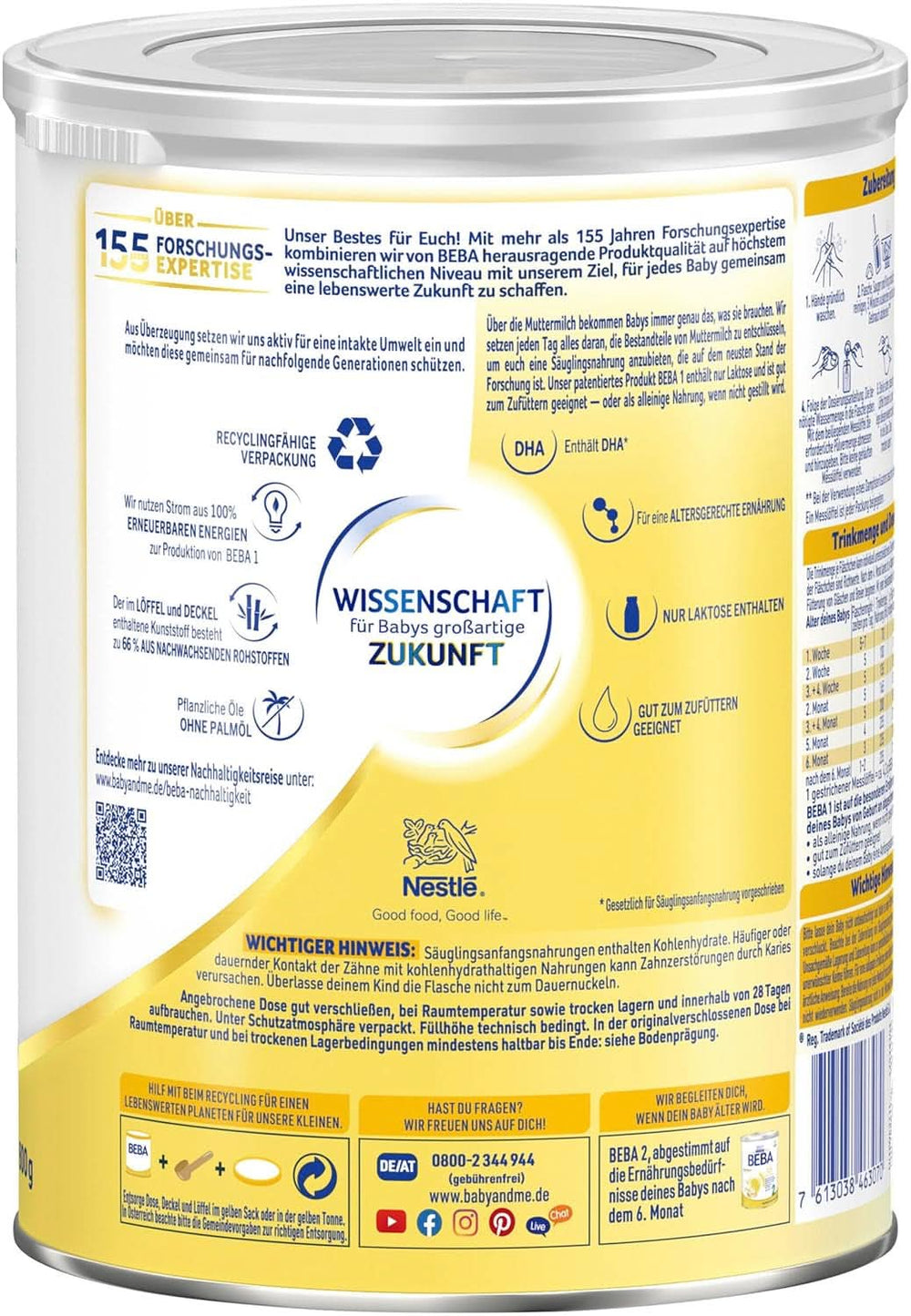 BABY 1 počáteční mléko od narození, pouze laktóza, bez palmového oleje, balení 3 (3 x 800 g) Mother and Child Naty Shop