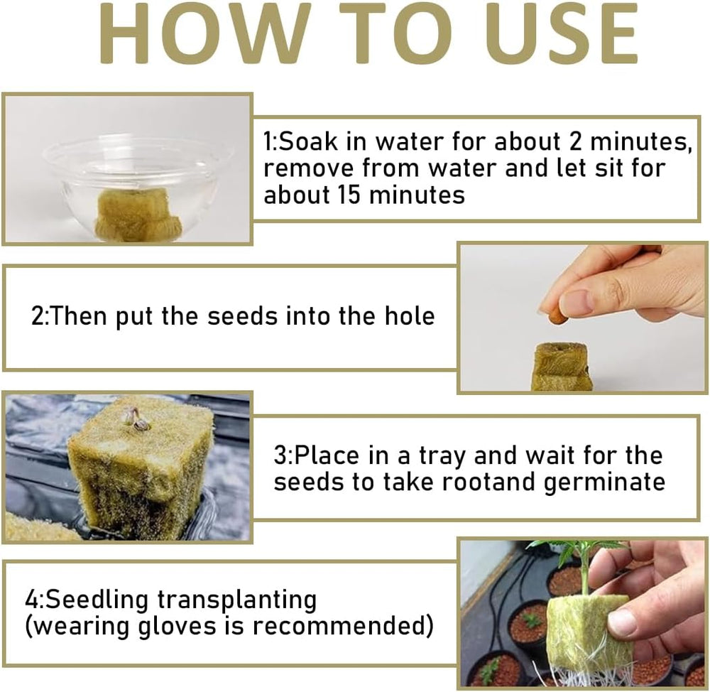 Rockwool Seedling Cubes 28 - Rockwool Cubes 4x4x4cm - Sadbové kostky, Rockwool Kostky, Hydroponické sadební systémy/Klonované rostliny/Školní projekty, Pěstování sazenic bez půdy