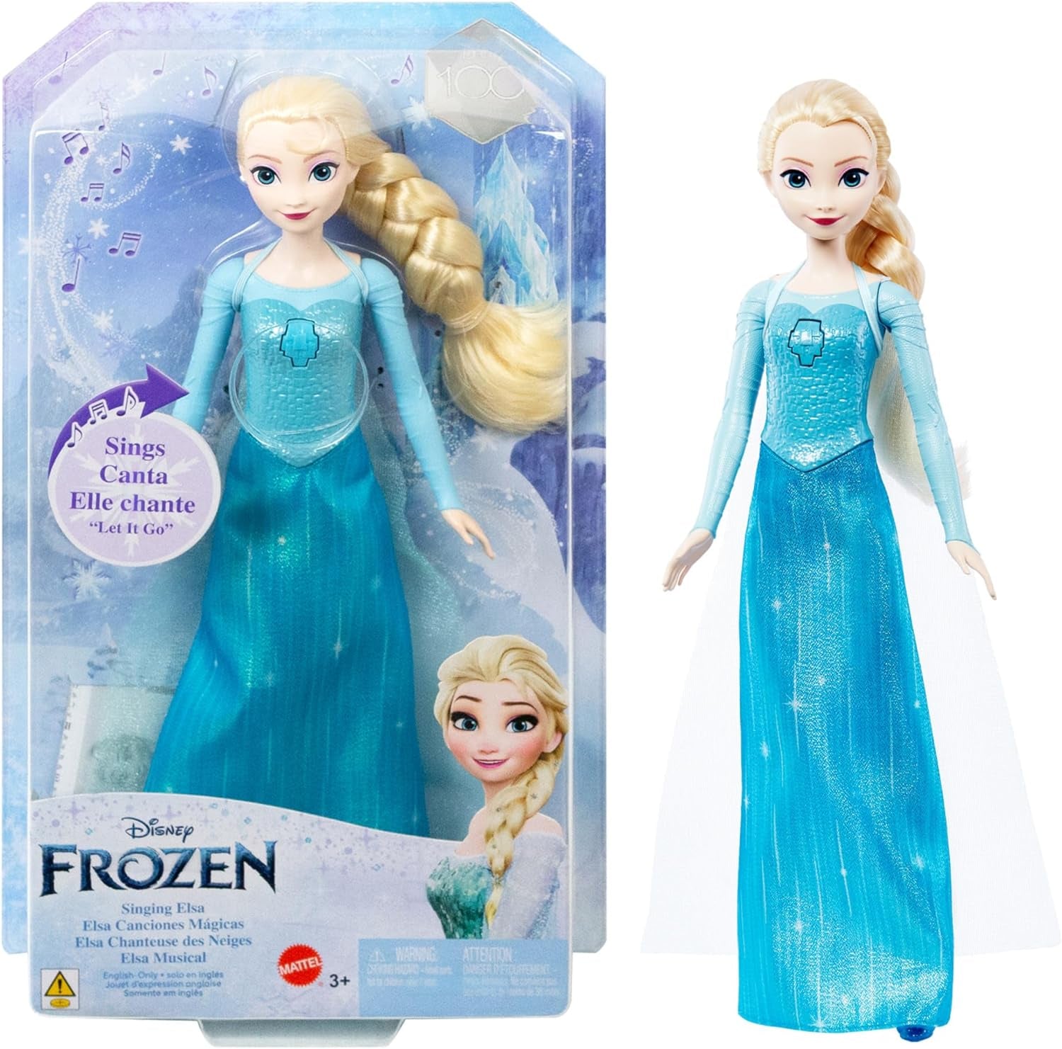 Disney The Ice Queen Elsa Doll, The Ice Queen Doll, păr blond pieptănat, mobilă, pantofi detașabili, cadouri Disney, jucării de la 3 ani, HLW47 Papusi Naty Shop Păpușă Elsa Hlw47