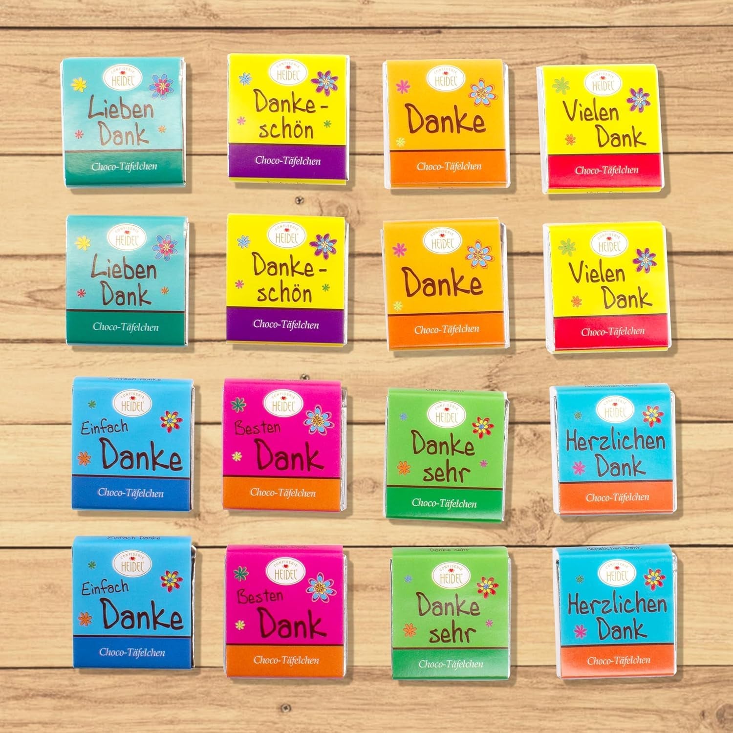 Heidel Thank You tyčinky mléčné čokolády 3x80g, 16 mini-tyčinek po 5g v balení, Různé projevy vděčnosti, Skvělý tip na dárek