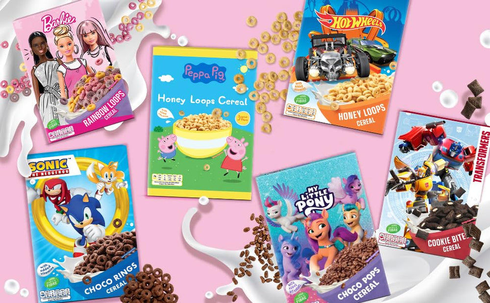 Hot Wheels Honey Loops Crunchy Celozrnné snídaňové cereálie s přidanými vitamíny, 1 balení (1 x 375 g)