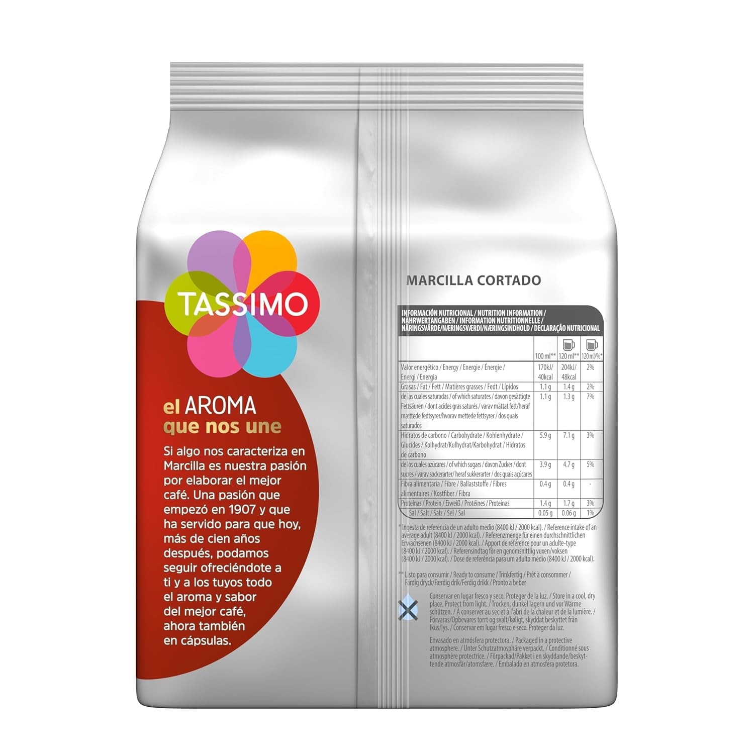 Tassimo Kapseln Marcilla Cortado, 5 x 16 Pads, 80 Kaffeekapseln