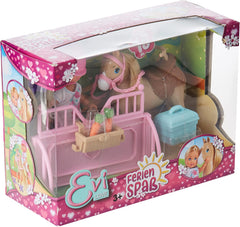 Simba 105733273 - Evi Love Ferienspaß Fahrrad, Puppe mit Fahrrad, Hund und Rucksack, Ankleidepuppe, 12cm, für Kinder ab 3 Jahren