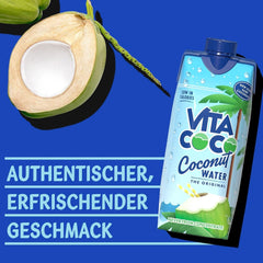 Vita Coco Pure Coconut Water 12 X 330 ml, přírodní hydratační krém s elektrolyty, bezlepkový, plný vitamínu C a draslíku Nealkoholické nápoje Naty Shop