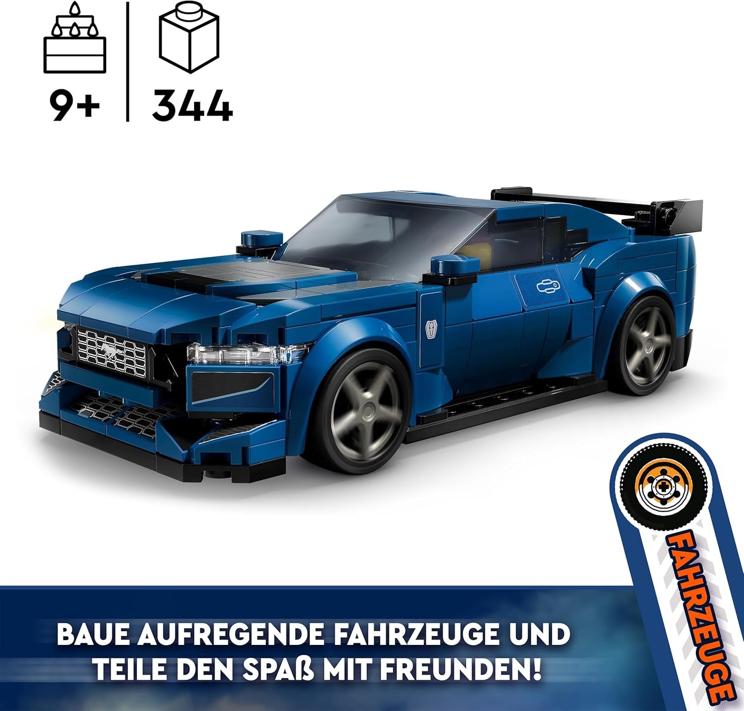LEGO Speed Champions Minifigurky sportovních aut Ford Mustang Dark Horse Hračka pro děti ke stavění, hraní a vystavování, dárek pro chlapce, dívky a fanoušky aut 9 let staré 76920 Stavebnice Besuche den LEGO-Store