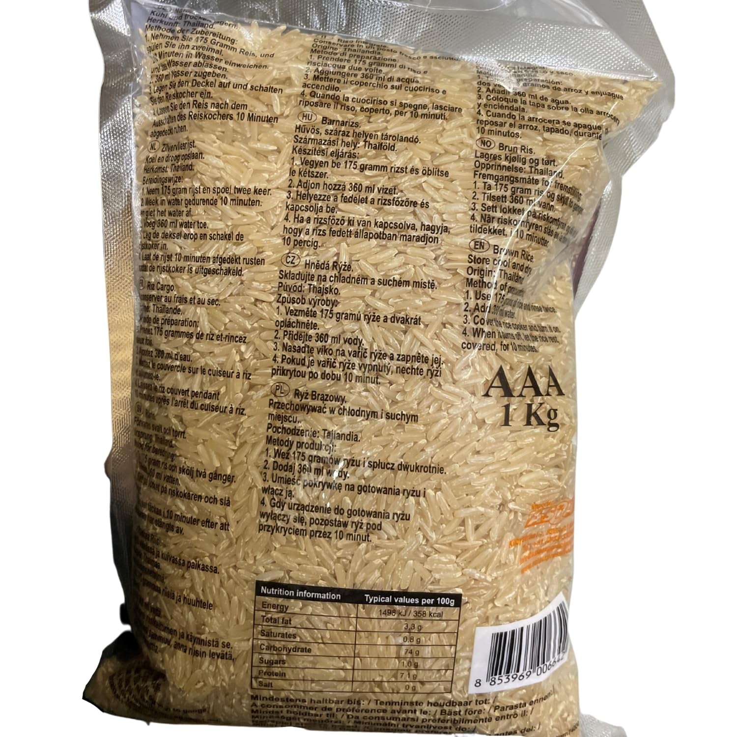 ROYAL THAI RICE - Orez brun parfumat cu bob lung - 1 x 1 kg
