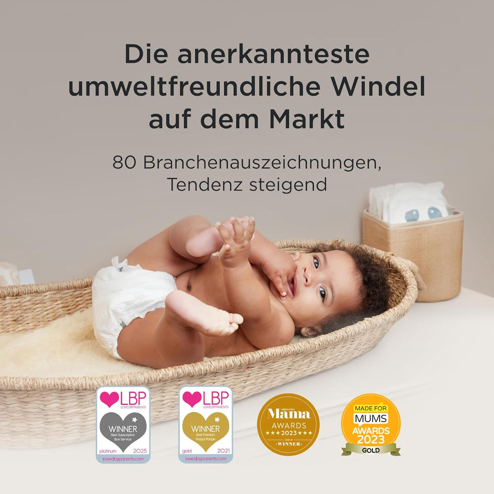 Plenky Kit & Kin Premium, velikost 4 (9–14 kg), počet 128, rostlinné a hypoalergenní, spolehlivá ochrana proti úniku, veganské a bez krutosti