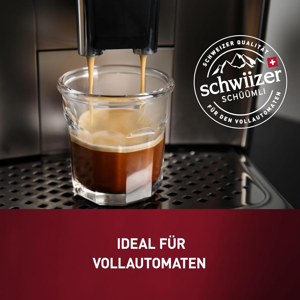 Schwiizer Schüümli Crema, boabe de cafea 100% Arabica, aromate și corpolente, ideale pentru espressoare automate, tărie 3/5, prăjire medie, Rainforest Alliance, 1kg