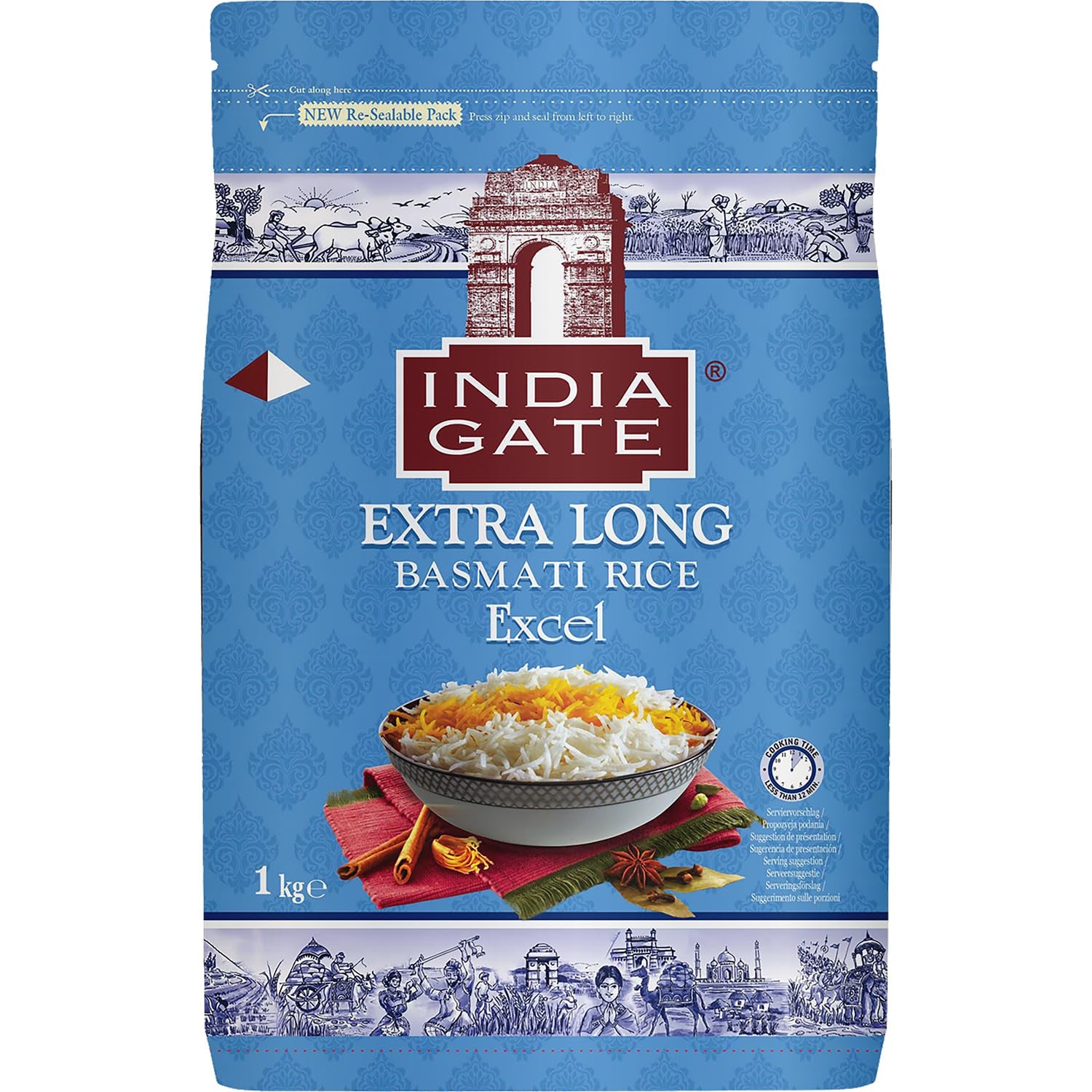 INDIA GATE Premium Basmati rýže – Jemná dlouhozrnná rýže, aromatická, z Indie, jemná dlouhozrnná (1 x 5 kg)