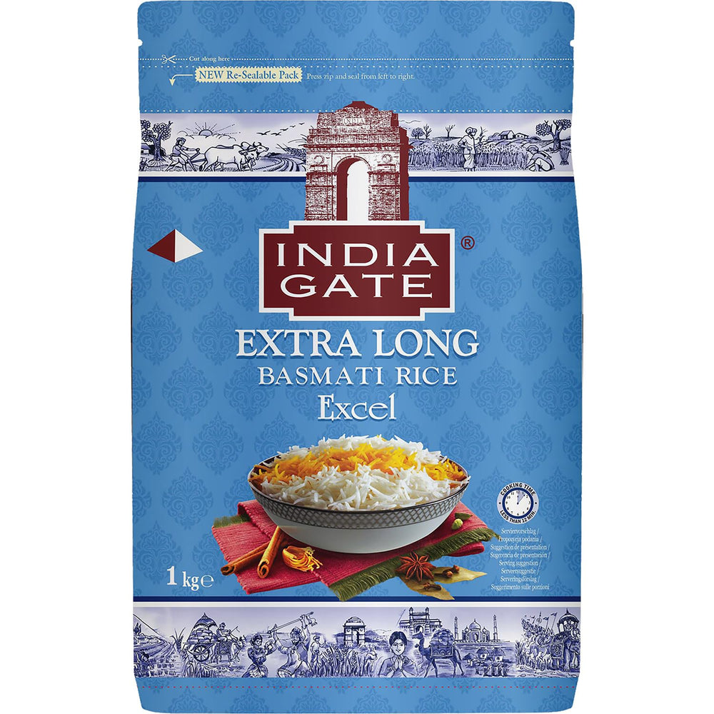 INDIA GATE Premium Basmati rýže – Jemná dlouhozrnná rýže, aromatická, z Indie, jemná dlouhozrnná (1 x 5 kg)