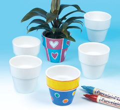 Ghivece mini din porțelan Baker Ross (6 bucăți), Porțelan