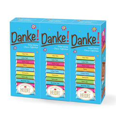 Heidel Thank You tyčinky mléčné čokolády 3x80g, 16 mini-tyčinek po 5g v balení, Různé projevy vděčnosti, Skvělý tip na dárek