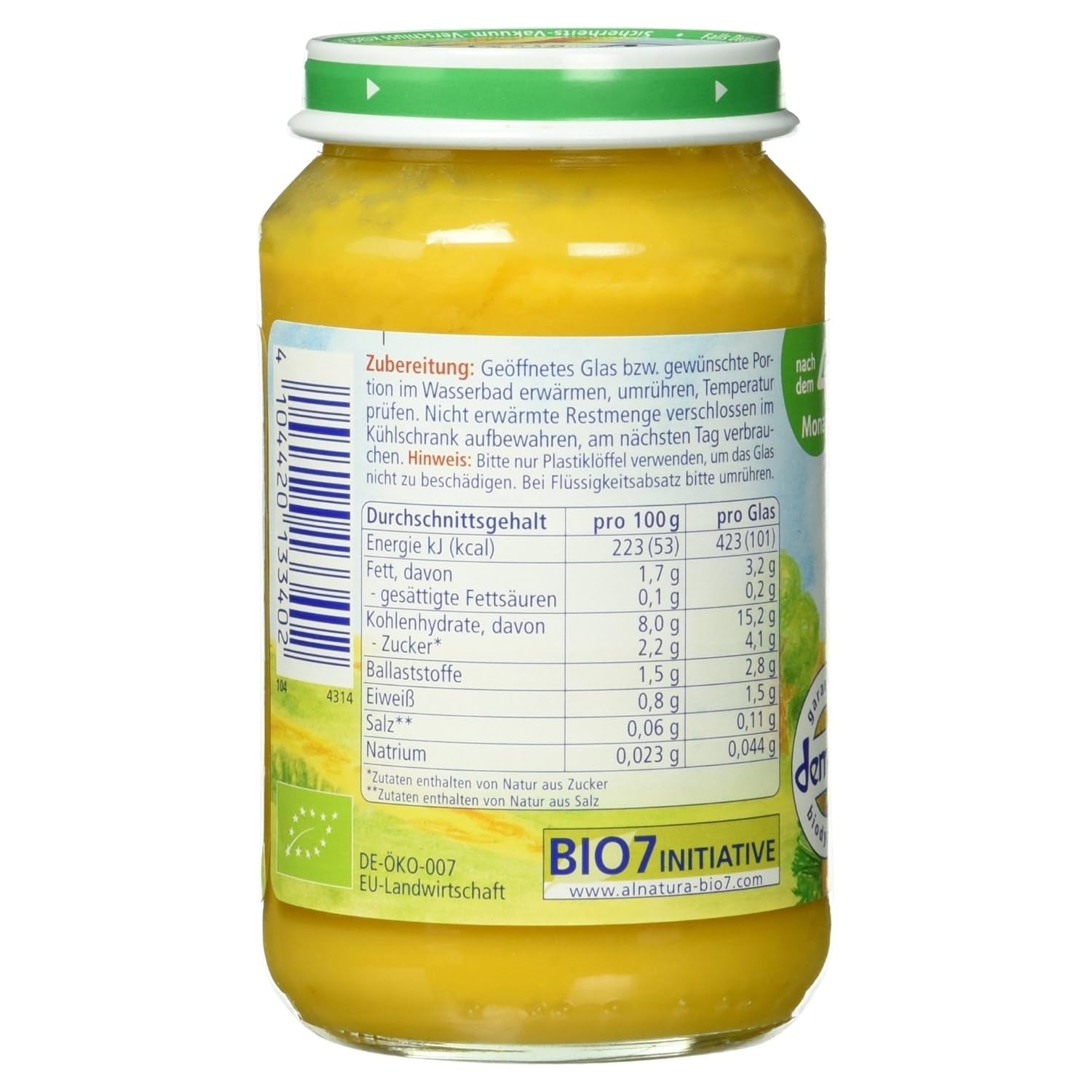 Bio zelenina s batáty, po 4 měsících, 190g