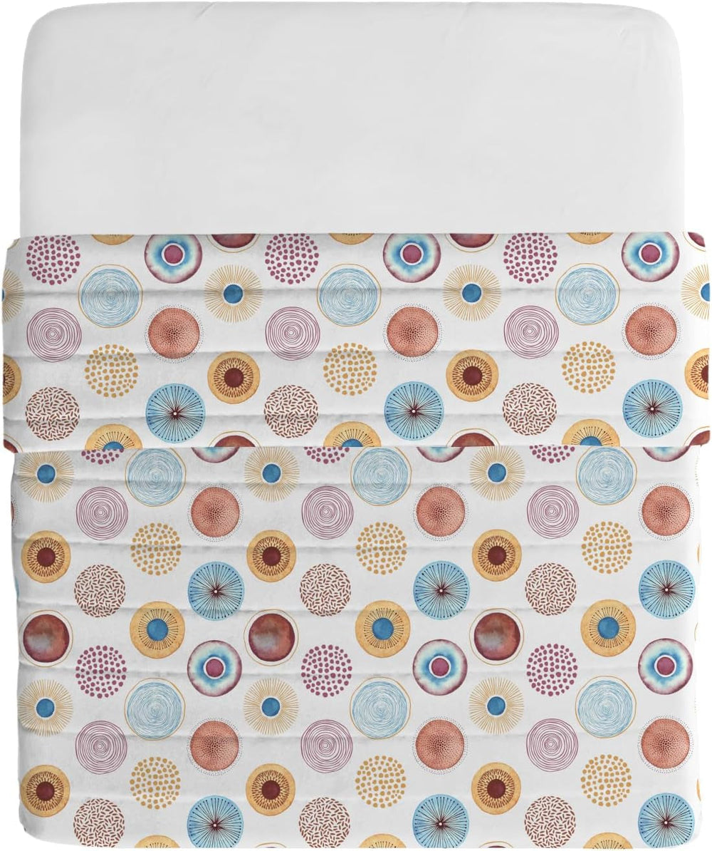 Italské povlečení základní letní přikrývka, potištěné mikrovlákno, 250X240Cm, kruh Přikrývky a přikrývky Naty Shop