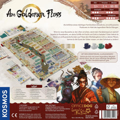 Kosmos 685447 On the Golden River, strategická hra pro znalce s taktickou hloubkou a plánováním předem, pro 2–4 hráče ve věku od 12 let, herní plán se zlatým reliéfem, chytrý mechanismus kostek