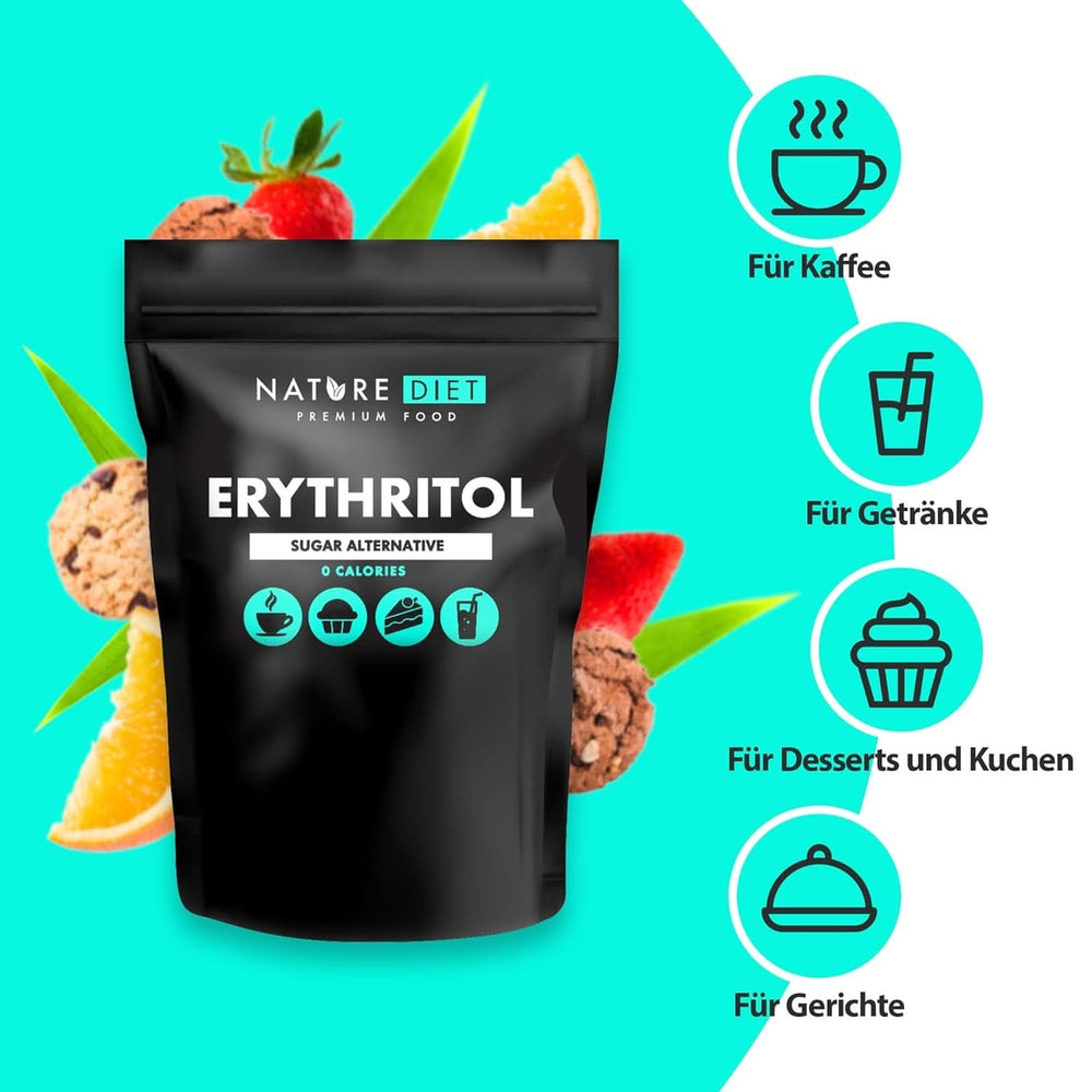 Nature Diet - Erythritol 2 X 1000 G | Přírodní sladidlo | Nula kalorií | Náhradní sladidla Naty Shop