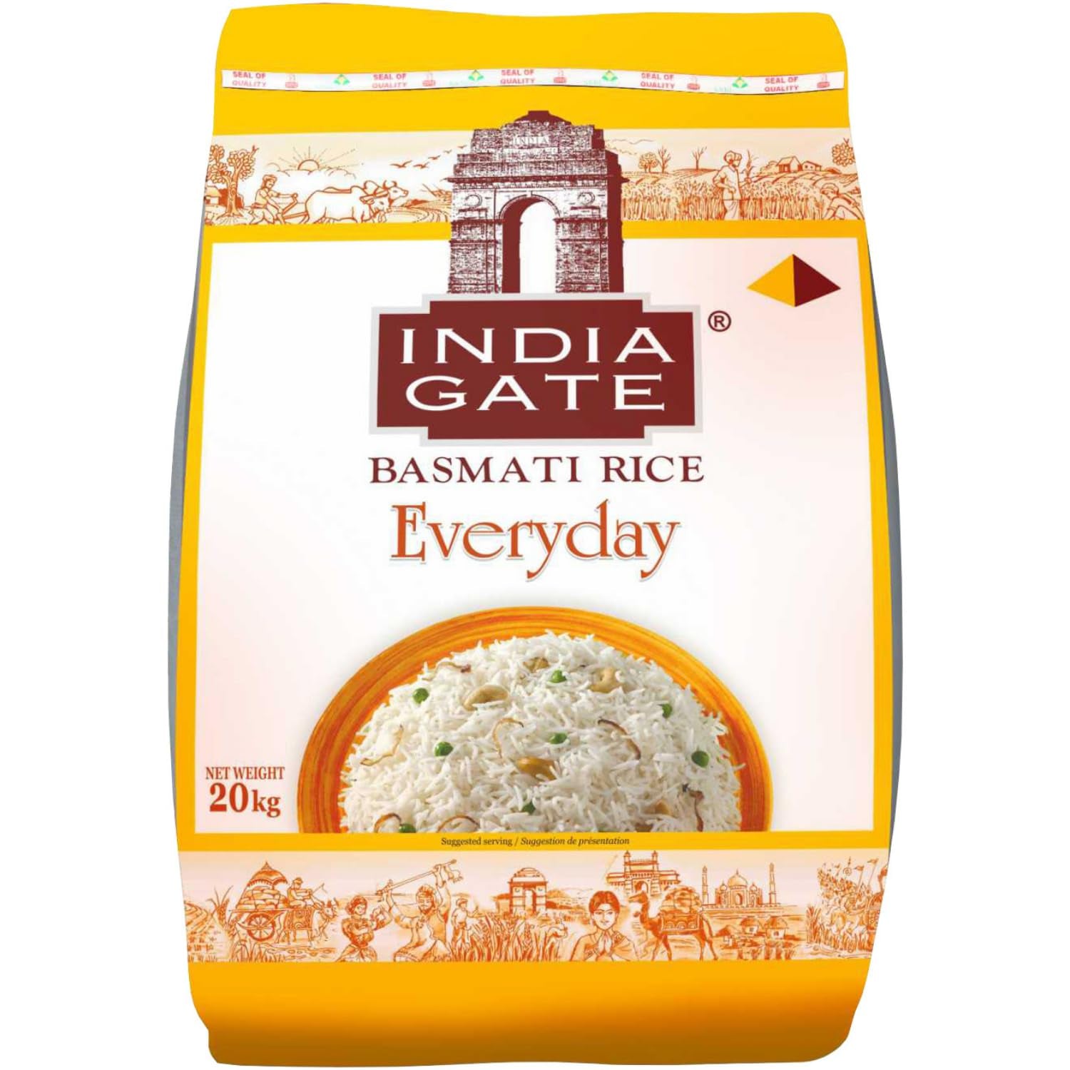 INDIA GATE Premium Basmati rýže – Jemná dlouhozrnná rýže, aromatická, z Indie, jemná dlouhozrnná (1 x 5 kg)