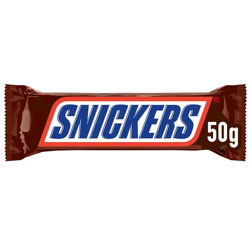 Snickers Čokoládová tyčinka Arašídový karamel 5 tyčinek | Fotbalová svačina | (1 x 5 x 50 g)