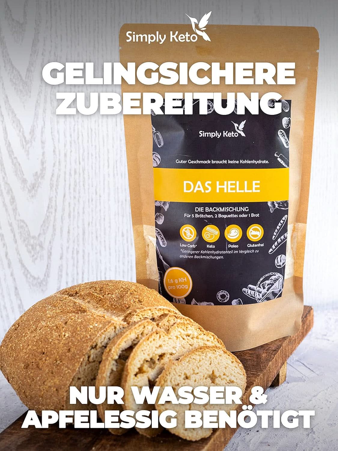 Simply Keto The Light Lower Carb* Chléb, Směs na bezlepkový chléb, 260 gramů Kitchen Naty Shop