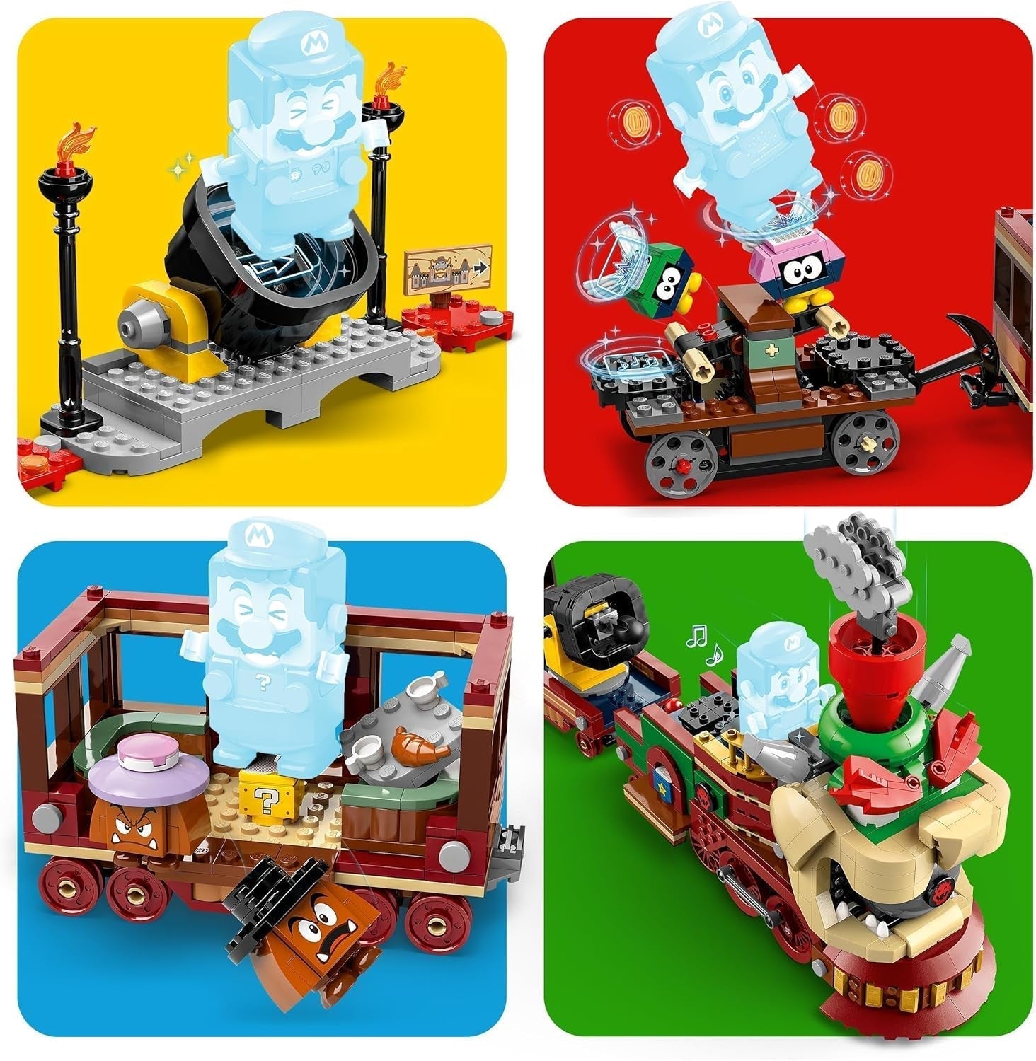 LEGO Super Mario Express Bowser Train Kids Adventure Playset with Hammer Brother 2 Gumbas a 2 Parapunctures Dárek pro Nintendo pro chlapce a dívky 71437 Stavebnice Besuche den LEGO-Store