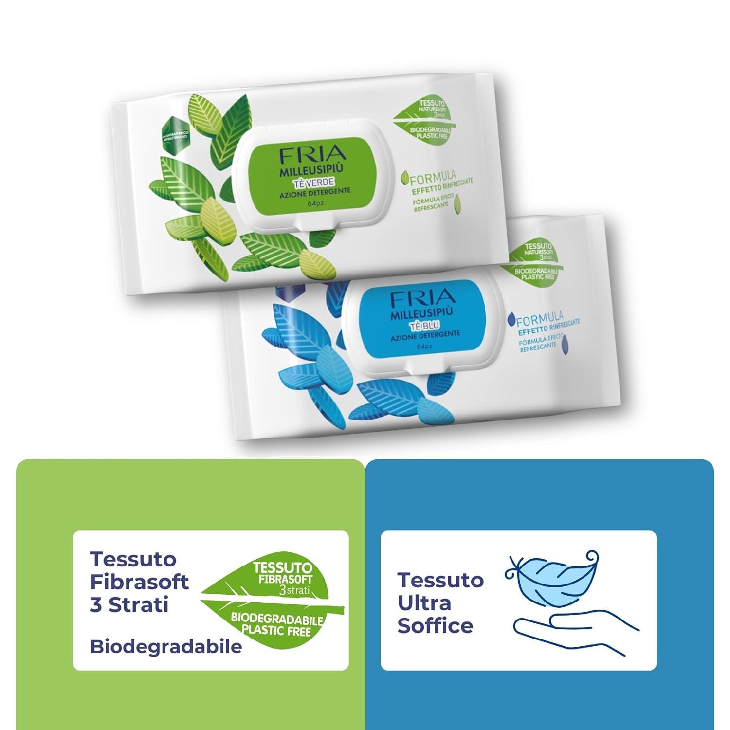 MilleusiPiu Maxi s víčkem, 64 vlhčených ubrousků, 64 jednotek