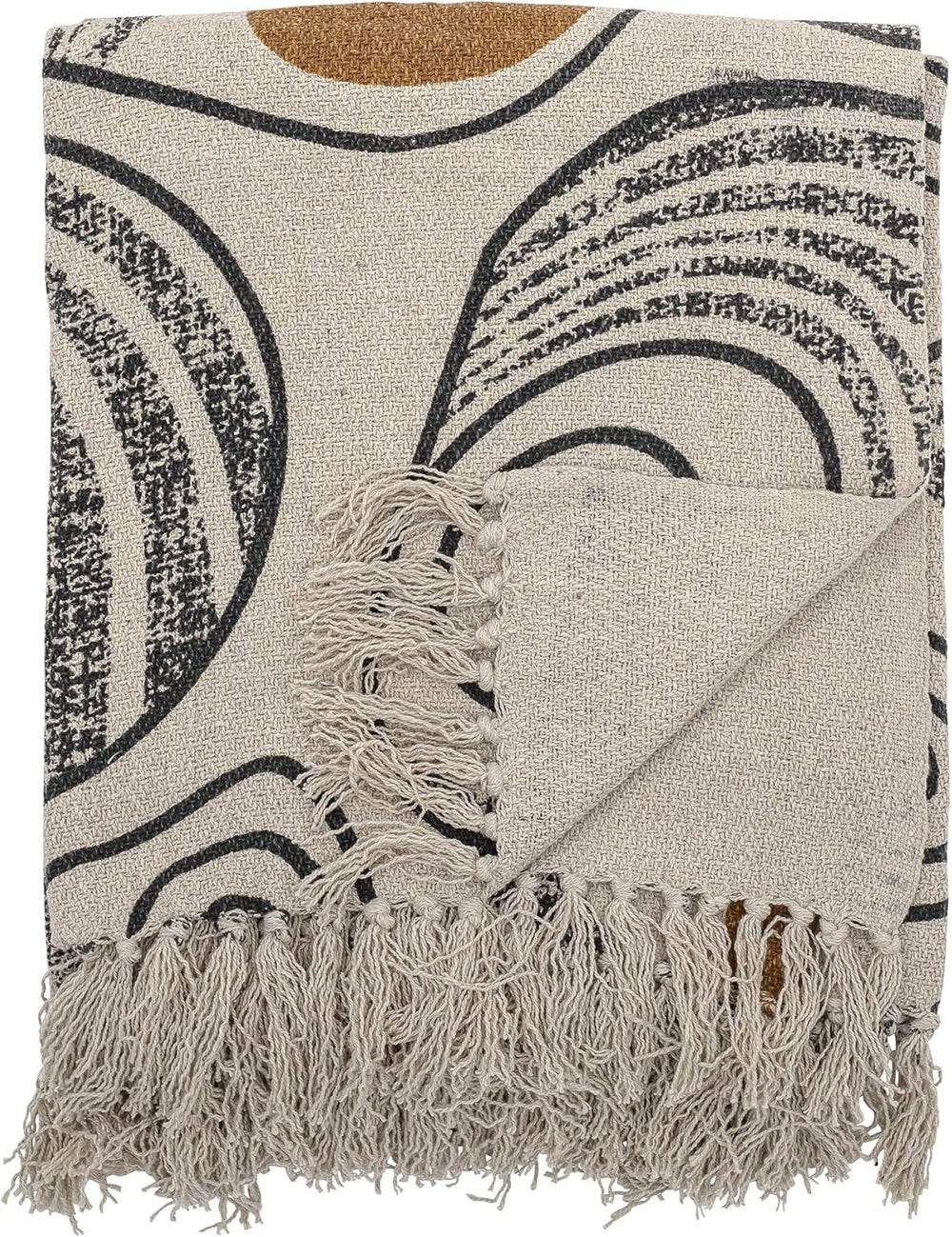 Bloomingville přehoz, černý, bavlna, 160 cm Postele a přikrývky Bloomingville Natura 160 cm