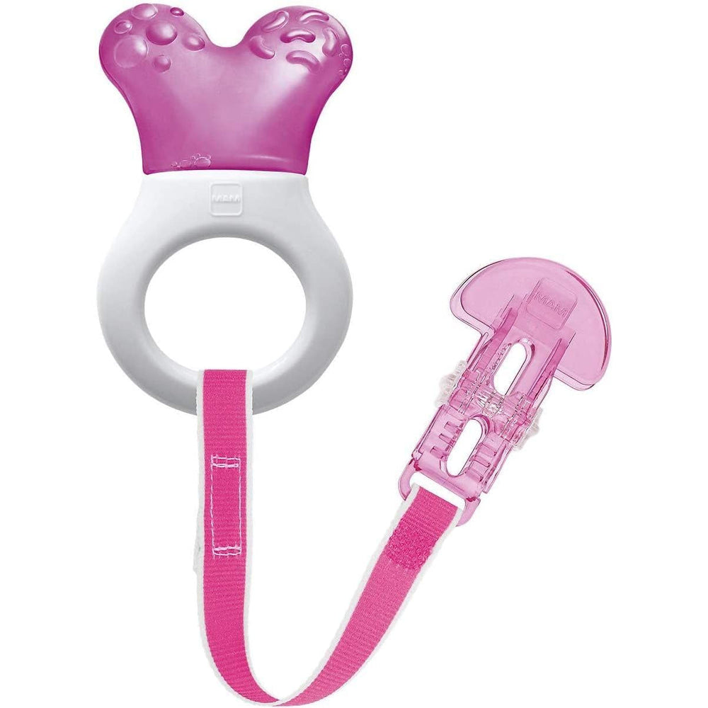 MAM Mini Cooler & Clip, Scobitoare și Clip, Inel de Dentiție, Roz