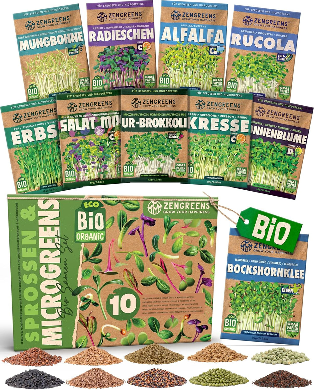 Bio semínka bazalky v sadě 6 - 6 semínek bazalky pro snadné pěstování na zahradě, na balkóně nebo na vyvýšeném záhonu - Semena rostlin - Sazenice