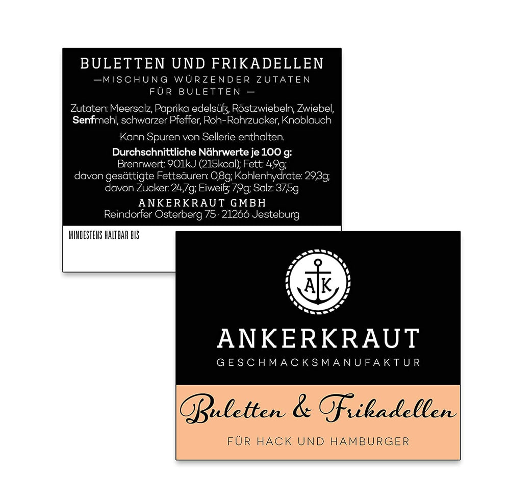 Ankerkraut Bulettes & Fleischpflanzerl, Gewürzmischung für Buletten und Frikadellen, 250 g v ochuceném sáčku