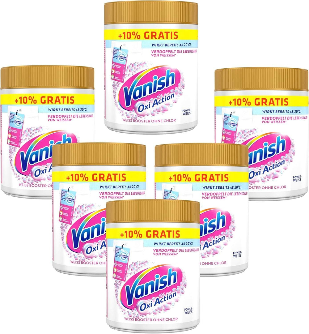 Vanish Oxi Action Powerwhite Powder - 1 X 1,125 Kg - bezchlórový odstraňovač skvrn a prášek pro zlepšení prádla - na bílé prádlo