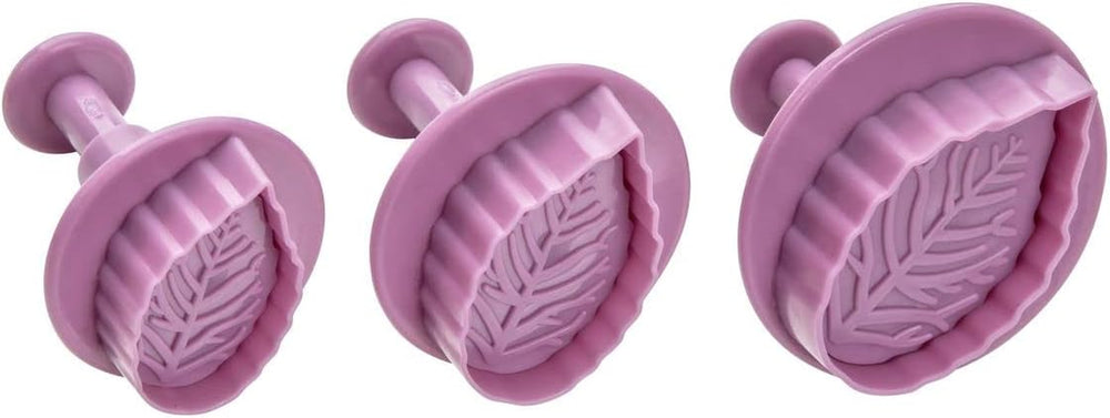 Set de forme pentru biscuiți Zenker „Frunză” 3 piese SWEET SENSATION, Formă pentru biscuiți cu ștampilă (Culoare: Roz înghețat), Cantitate: 1 set, 3 piese
