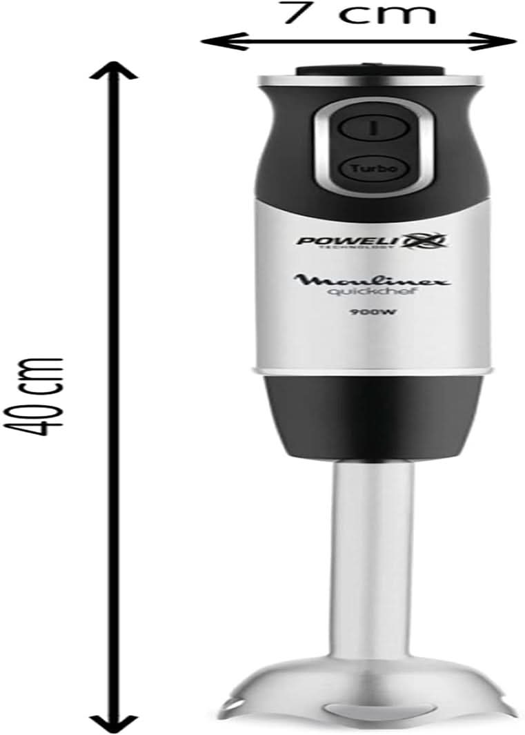 DD6558 DD655810 Quickchef 3-v-1 Tauchmixer, Powelix-Technology, 3 Zubehörteile, Edelstahl, Stahl/Schwarz Kitchen Naty Shop