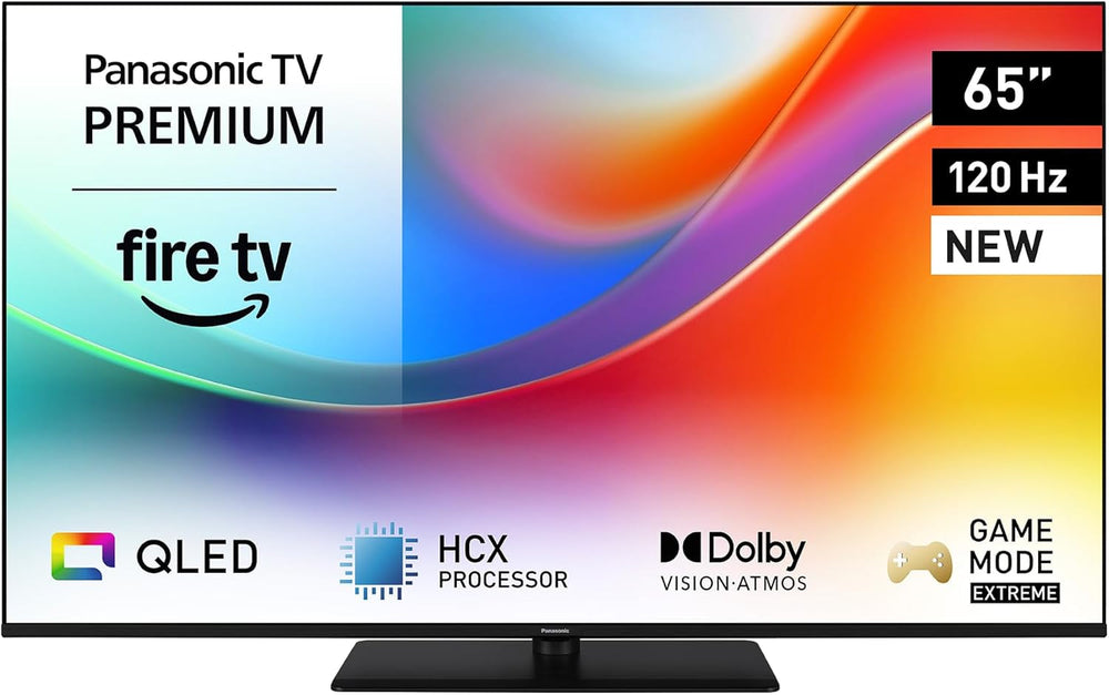 Televizor Panasonic Premium TV-50W85BEZ, seria W85B, 50 inch, televizor inteligent QLED 4K Ultra HD, 2025, 120 Hz, Fire TV, Dolby Vision și Atmos, mod Joc Extrem, Alexa, asistență Apple, Bluetooth, negru