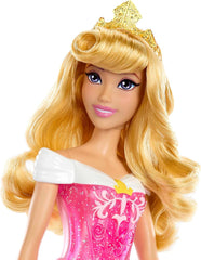 Mattel DISNEY Princess Aurora – panenka s typickým oblečením, odnímatelné boty a diadém, třpytivý top a odepínatelná vzorovaná sukně, dlouhé stylové vlasy, panenky HLW09 Naty Shop