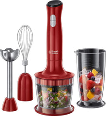 Russell Hobbs Standmixer [3-v-1: Pürierstab/Zerkleinerer, Mixer- & Schneebesenaufsatz] Desire Rot (Bpa-Free & Spülmaschinenfestes Zubehör, Für Smoothie, Suppen Saucen, Joghurt Babynahrung) 24700-56