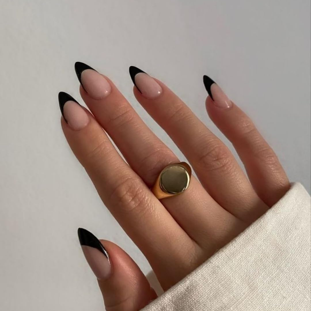 Unghii lungi cu vârf franțuzesc, aurii, cu sclipici, de lipit pe unghii lungi și pătrate, set unghii false cu vârf franțuzesc strălucitor, unghii artificiale pătrate pentru femei, 24 de bucăți