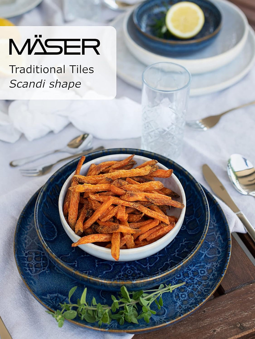 MÄSER 934063 Dlaždice Series Moderní Vintage sada nádobí pro 2 s maurským designem Sady nádobí Naty Shop