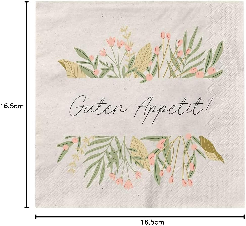 Grafik Werkstatt Serviettes Mit Spruch Groß | 20 bucăți | 16,5 X 16,5 Cm | Gri | Bon Appetit!