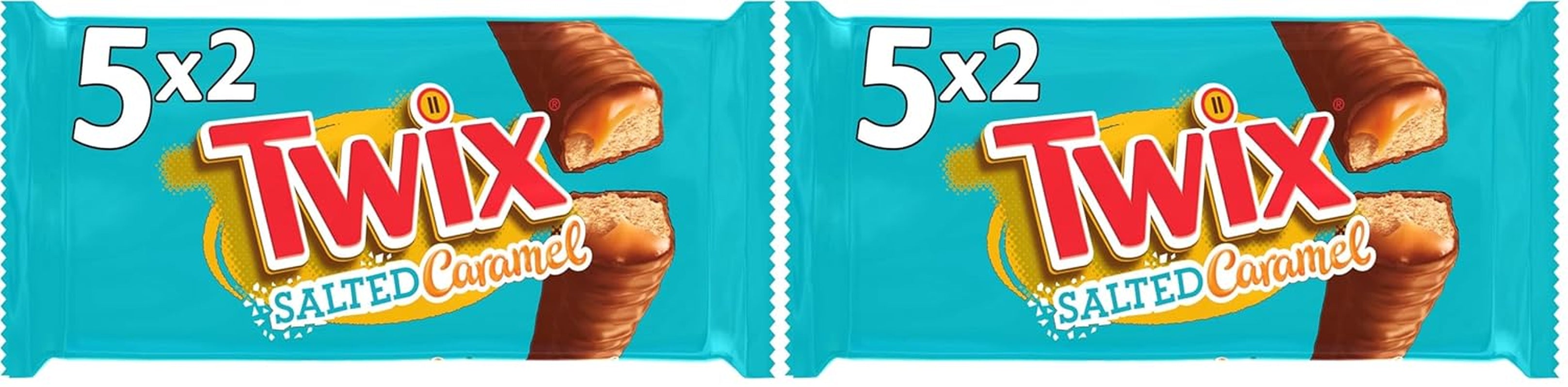 Čokoládové tyčinky Twix se slaným karamelem | Velké balení čokolády | 30 dvojitých tyčinek (30 x 46 g)