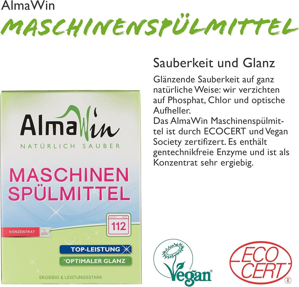 Almawin eco, prášek na nádobí 2,8 kg, 112 mytí, lze dávkovat na různé množství nádobí Naty Shop