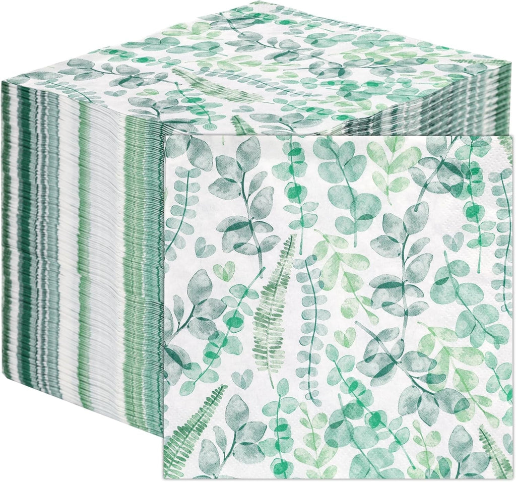 Șervețele de unică folosință Talking Tables Table Kind, șervețele din hârtie moale, frunze verzi, pentru nunți sau uz zilnic, ecologice, compostabile, reciclabile, produse în UE, 2