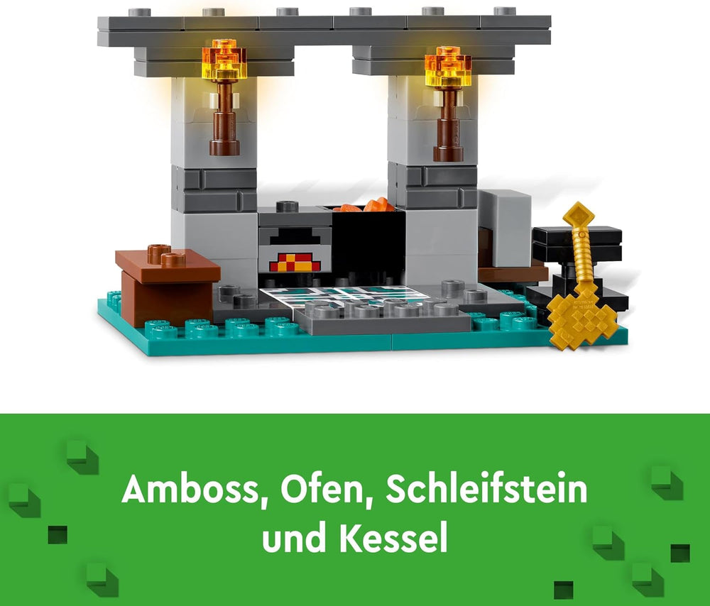 Stavebnice LEGO Minecraft The Armory s figurkami hrdinů, hračkami se zbraněmi a figurkou Alex, akční hračka pro chlapce a dívky, dárek pro hráče a děti 7 let 21252 Stavebnice Besuche den LEGO-Store