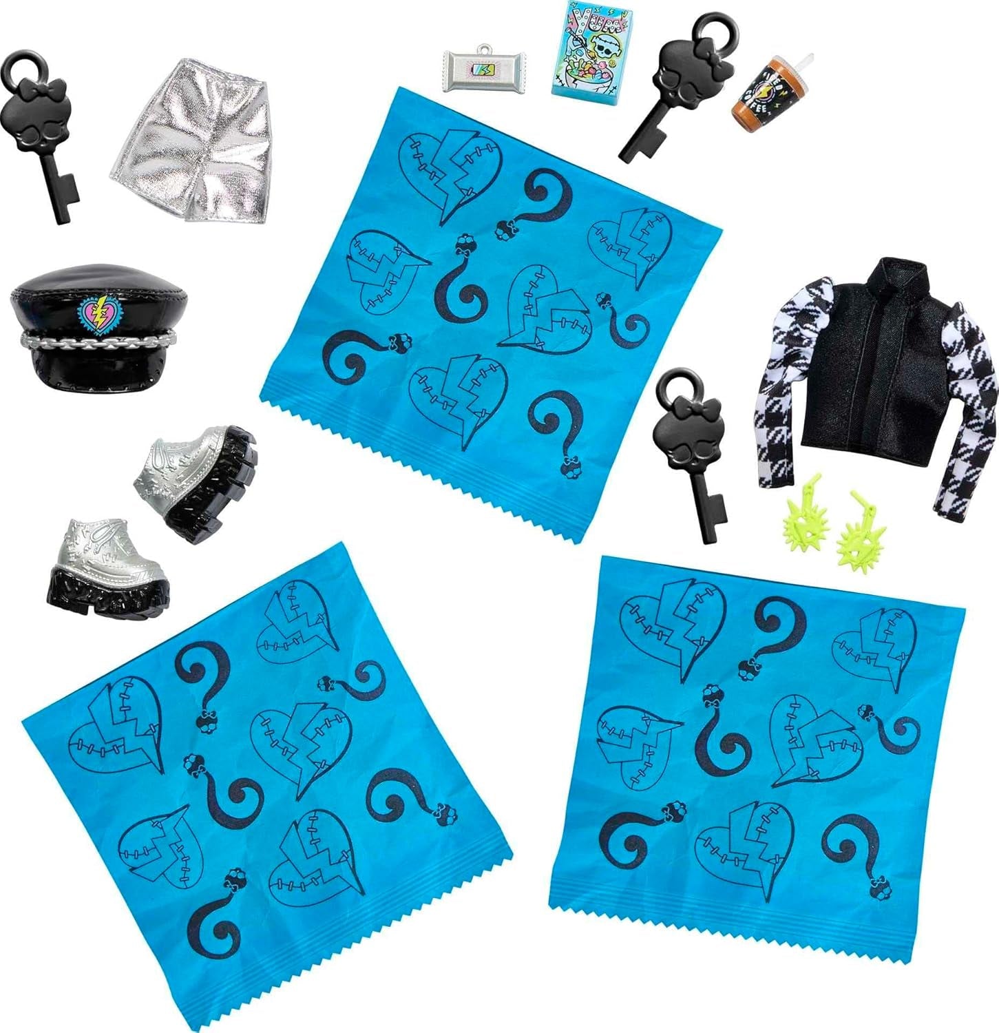 Monster High HKY62 - Puppe und Modeset, Frankie Stein mit Spind a über 19 Zubehörteilen, Skulltimate Secrets, Puppen Spielzeug für Kinder ab 4 Jahren