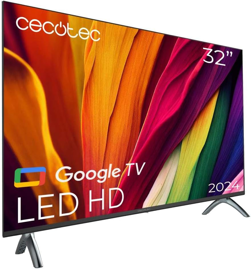 Televizor inteligent LED Cecotec 32" seria A4 ALH40032. Rezoluție HD, sistem de operare Google TV, Chromecast, asistent Google Voice, sistem audio Dolby și 16 GB ROM.